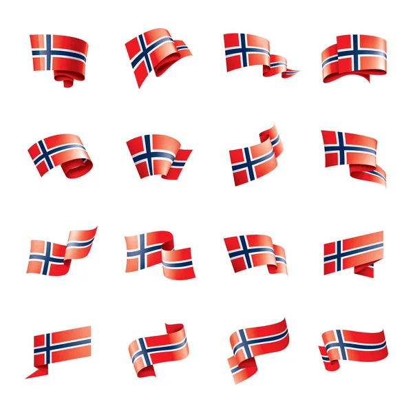 Norsko vlajka, vektorové ilustrace na bílém pozadí — Stockový vektor