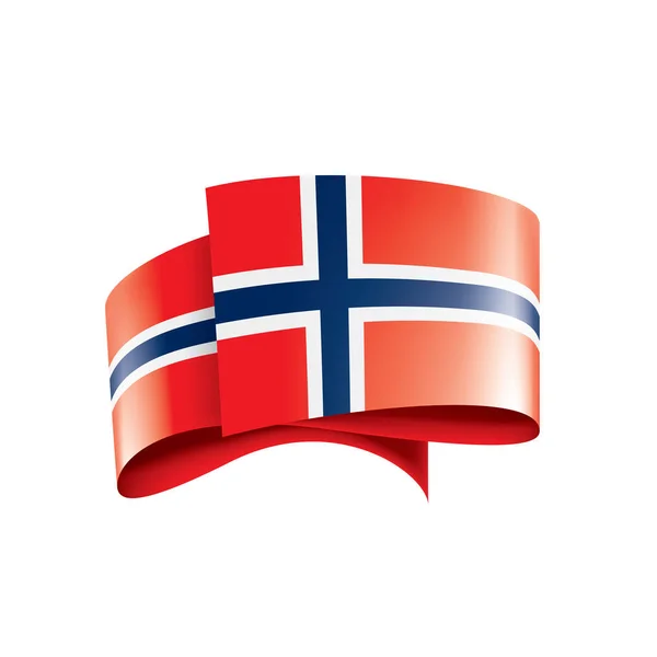 Bandera de Noruega, ilustración vectorial sobre fondo blanco — Vector de stock