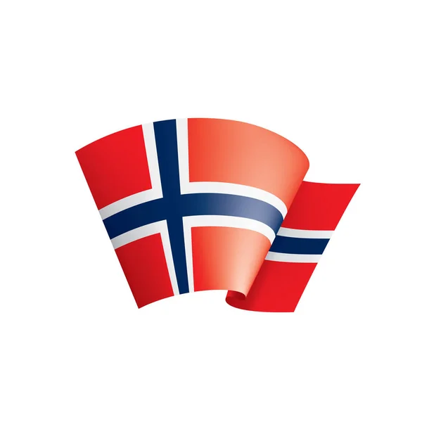 Norwegische Flagge, Vektorabbildung auf weißem Hintergrund — Stockvektor