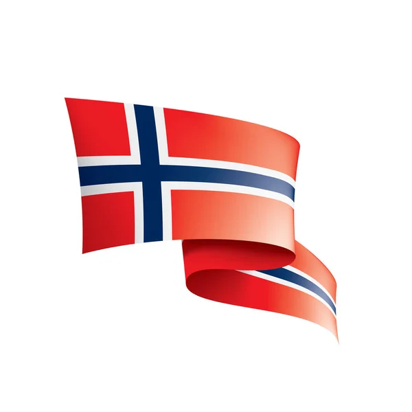 Bandera de Noruega, ilustración vectorial sobre fondo blanco — Archivo Imágenes Vectoriales