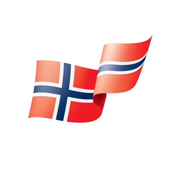 Bandera de Noruega, ilustración vectorial sobre fondo blanco — Archivo Imágenes Vectoriales