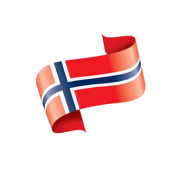 Bandera de Noruega, ilustración vectorial sobre fondo blanco — Vector de stock