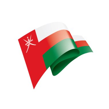 Umman bayrağı, beyaz bir arka plan üzerinde vektör çizim