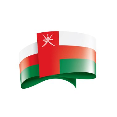 Umman bayrağı, beyaz bir arka plan üzerinde vektör çizim