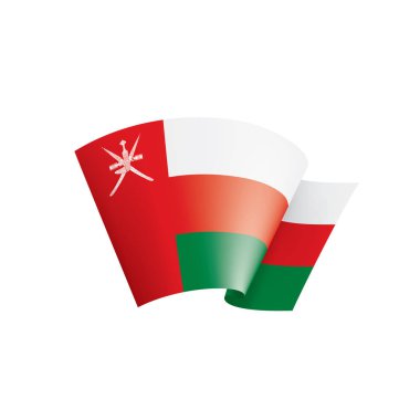 Umman bayrağı, beyaz bir arka plan üzerinde vektör çizim