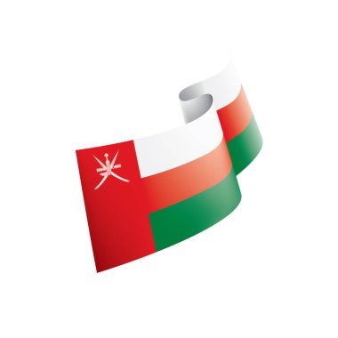 Umman bayrağı, beyaz bir arka plan üzerinde vektör çizim