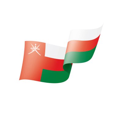 Umman bayrağı, beyaz bir arka plan üzerinde vektör çizim