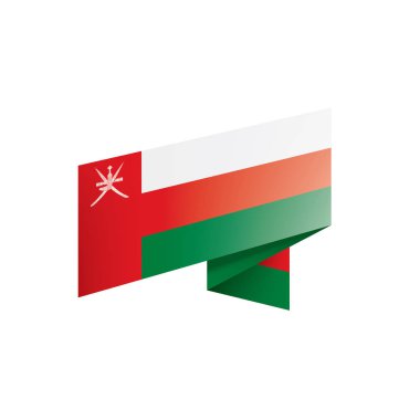 Umman bayrağı, beyaz bir arka plan üzerinde vektör çizim