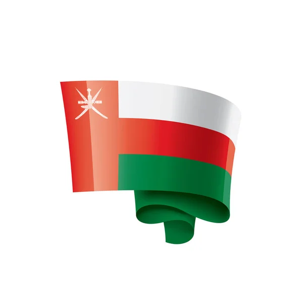 Omanische Flagge, Vektorillustration auf weißem Hintergrund — Stockvektor