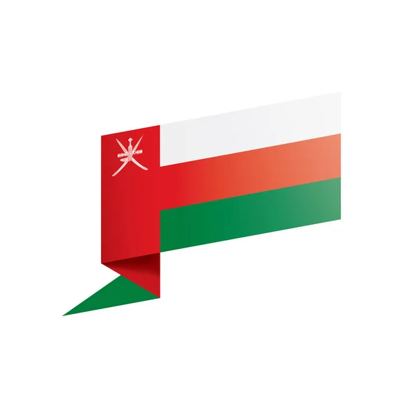 Omanische Flagge, Vektorillustration auf weißem Hintergrund — Stockvektor