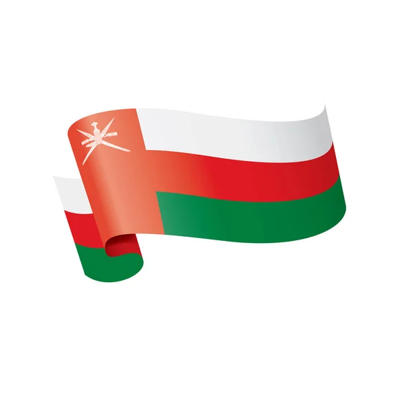 Omanische Flagge, Vektorillustration auf weißem Hintergrund — Stockvektor