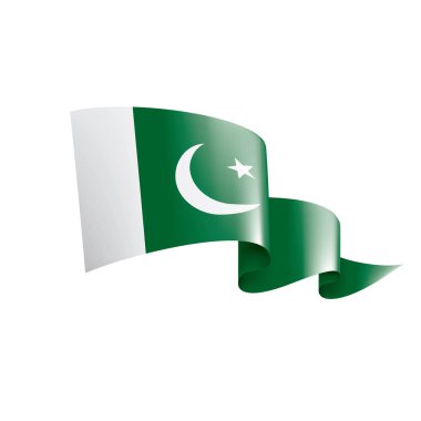 Pakistan flag, vector illustration on a white background clipart