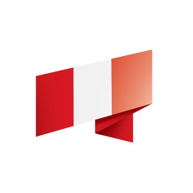 Peru bayrağı, beyaz bir arka plan üzerinde vektör çizim