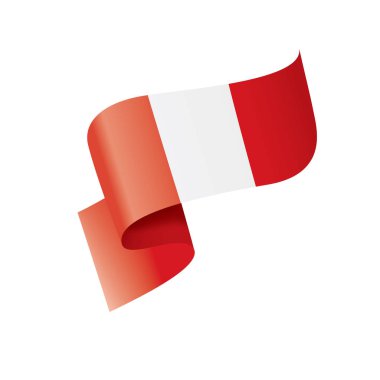 Peru bayrağı, beyaz bir arka plan üzerinde vektör çizim