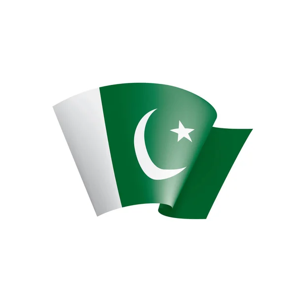 Drapeau du Pakistan, illustration vectorielle sur fond blanc — Image vectorielle