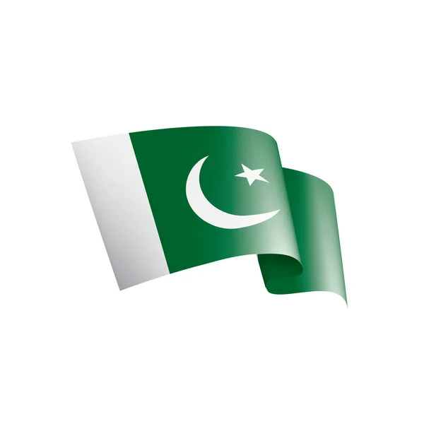 Pakistan flagga, vektor illustration på en vit bakgrund — Stock vektor