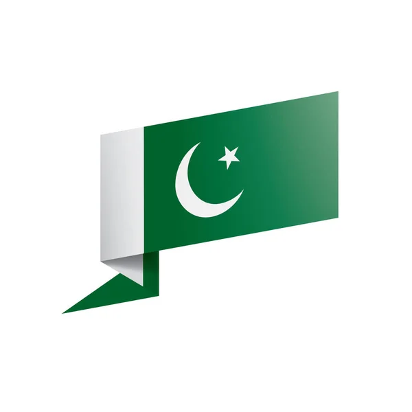 Pakistan vlag, vector illustratie op een witte achtergrond — Stockvector