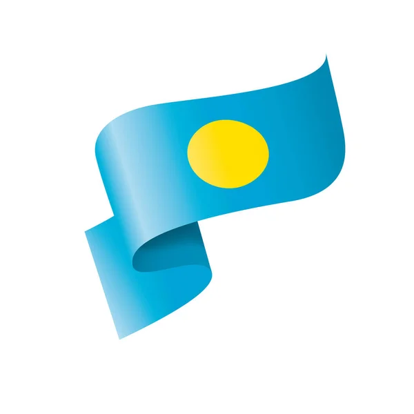 Palau bayrak, beyaz bir arka plan üzerinde vektör çizim — Stok Vektör