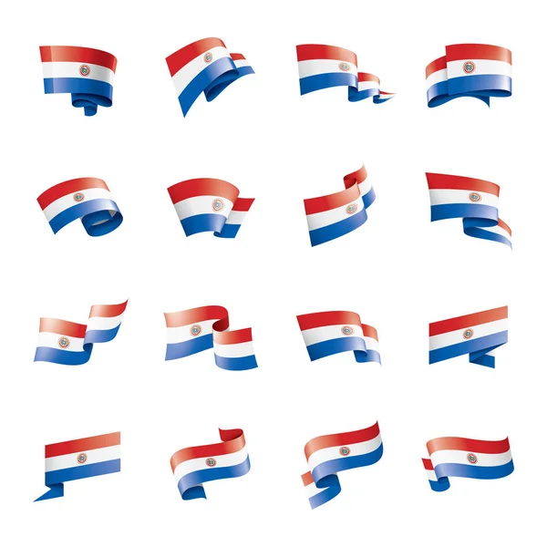 Bandera de Paraguay, ilustración vectorial sobre fondo blanco — Vector de stock