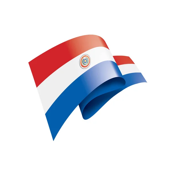 Vlag van Paraguay, vectorillustratie op een witte achtergrond — Stockvector