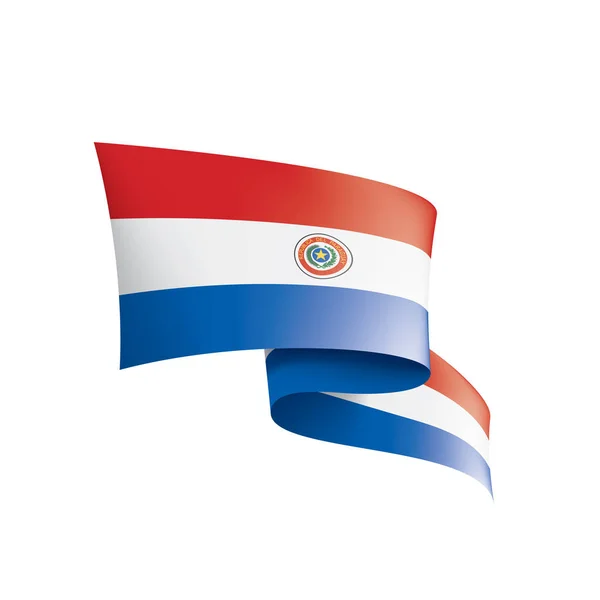 Vlag van Paraguay, vectorillustratie op een witte achtergrond — Stockvector