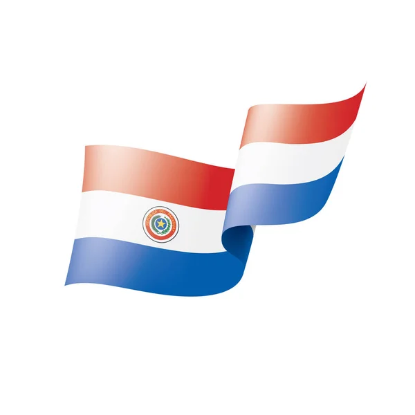 Flagge Paraguays, Vektorabbildung auf weißem Hintergrund — Stockvektor