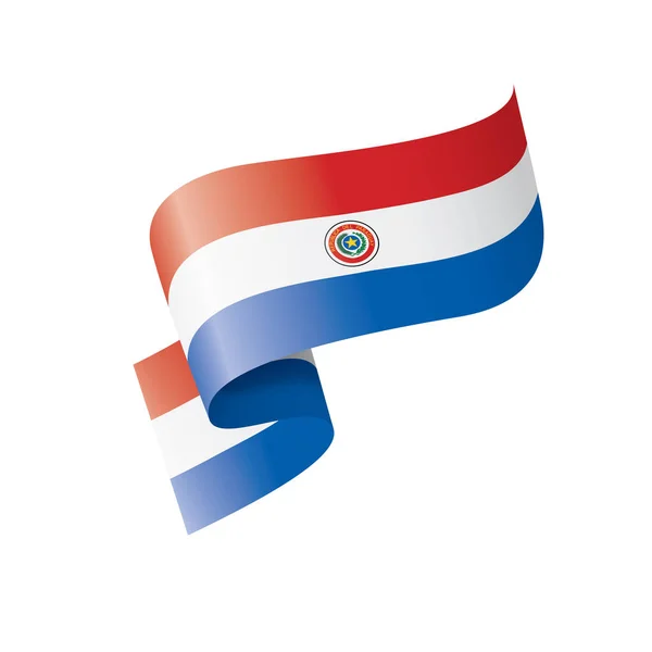 Парагвайский флаг, векторная иллюстрация на белом фоне — стоковый вектор