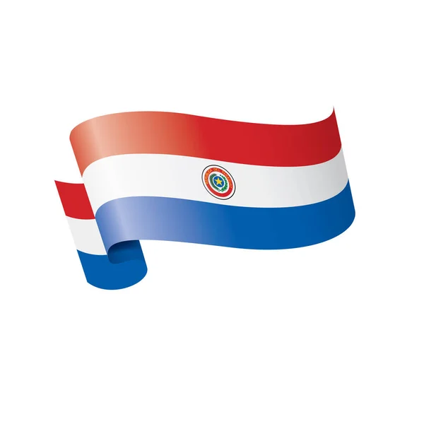 Vlag van Paraguay, vectorillustratie op een witte achtergrond — Stockvector