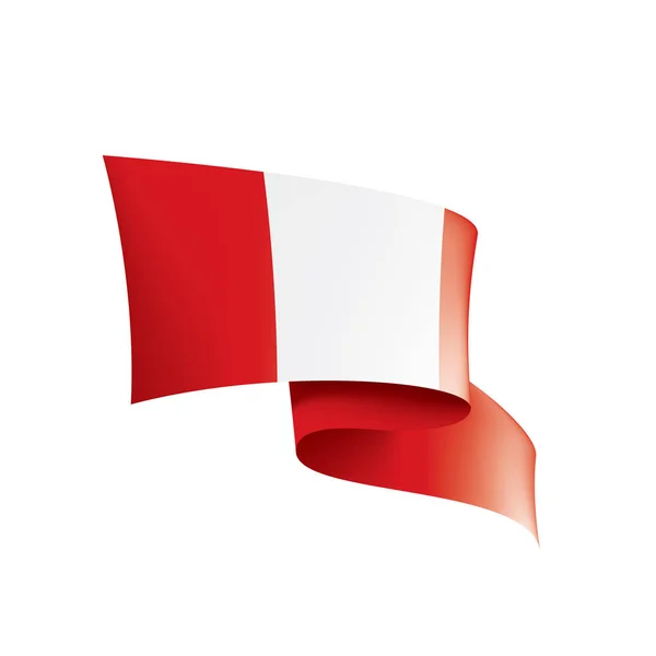 Flaga Peru, wektor ilustracja na białym tle — Wektor stockowy
