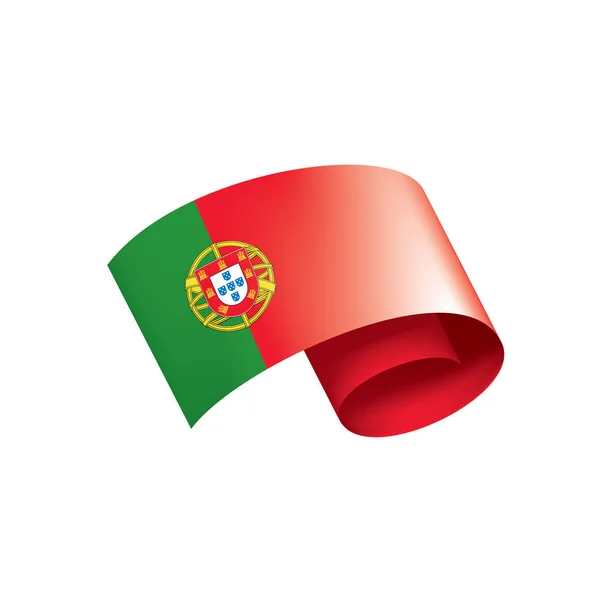 Portugalsko vlajka, vektorové ilustrace na bílém pozadí — Stockový vektor