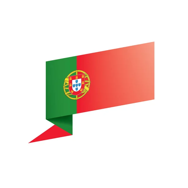 Portugiesische Flagge, Vektordarstellung auf weißem Hintergrund — Stockvektor