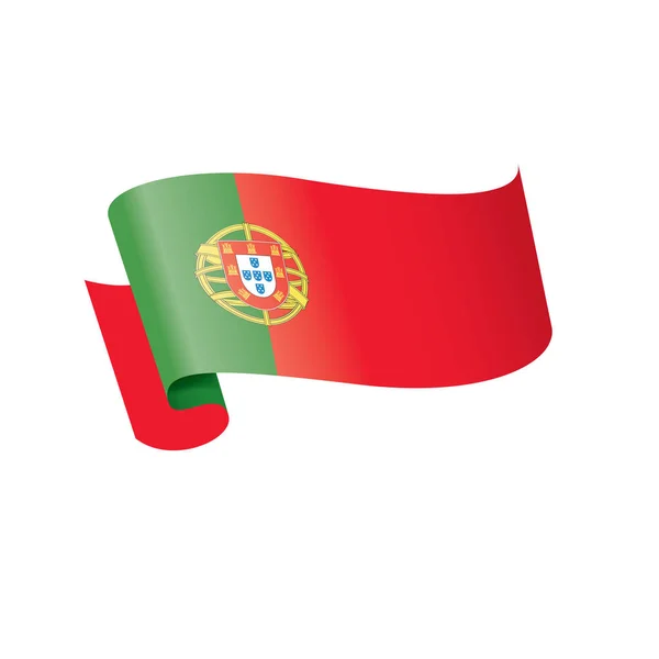 Bendera Portugal, gambar vektor pada latar belakang putih - Stok Vektor