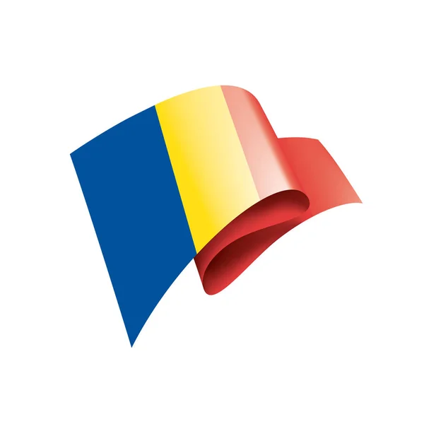 Roemenië vlag, vector illustratie op een witte achtergrond — Stockvector