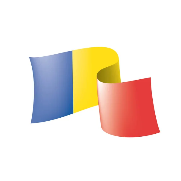 Rumunsko vlajka, vektorové ilustrace na bílém pozadí — Stockový vektor