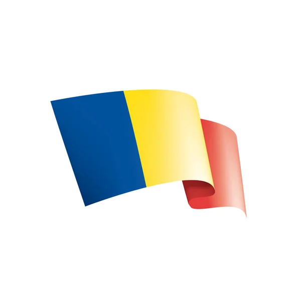 Drapeau Roumanie, illustration vectorielle sur fond blanc — Image vectorielle