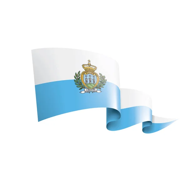 Bandeira de San Marino, ilustração vetorial sobre um fundo branco — Vetor de Stock