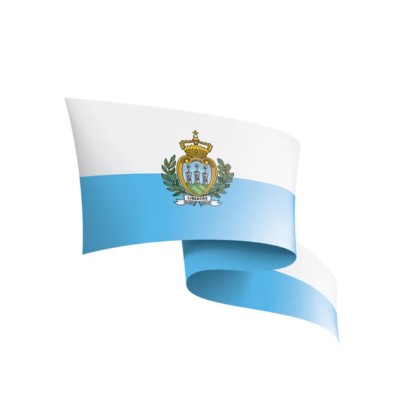San Marino Flagge, Vektorabbildung auf weißem Hintergrund — Stockvektor