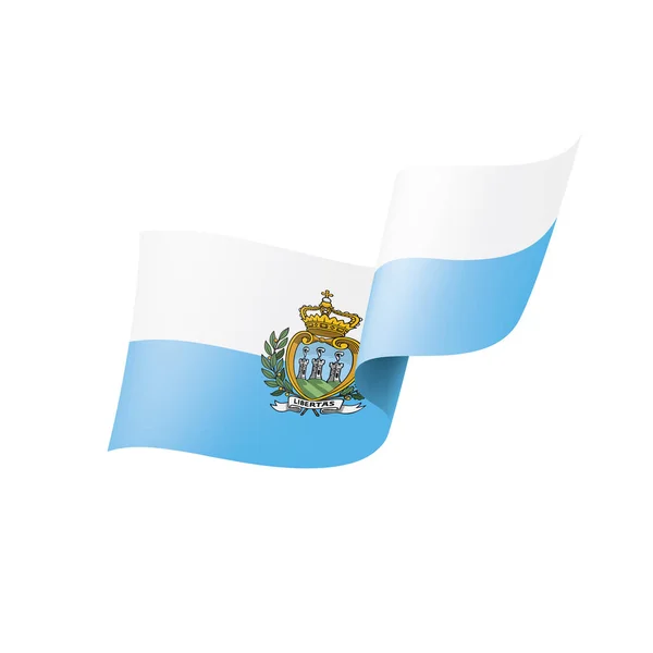 Bandera de San Marino, ilustración vectorial sobre fondo blanco — Archivo Imágenes Vectoriales