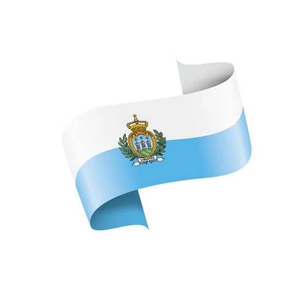 Bandera de San Marino, ilustración vectorial sobre fondo blanco — Archivo Imágenes Vectoriales