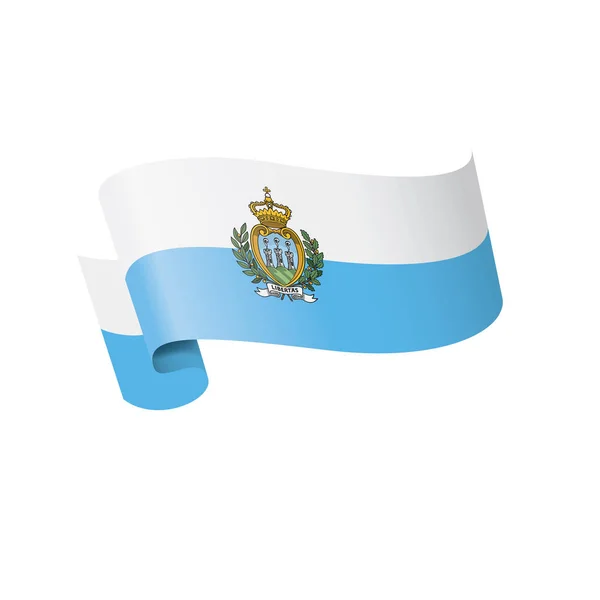 San Marino bayrağı, beyaz bir arka plan üzerinde vektör çizim — Stok Vektör