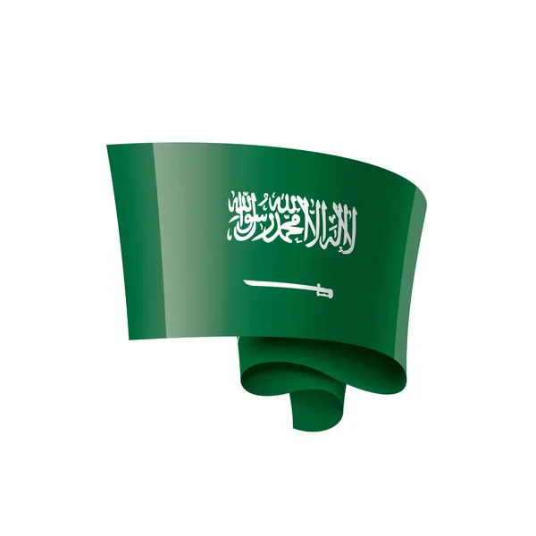 Bendera Arab Saudi, ilustrasi vektor pada latar belakang putih - Stok Vektor