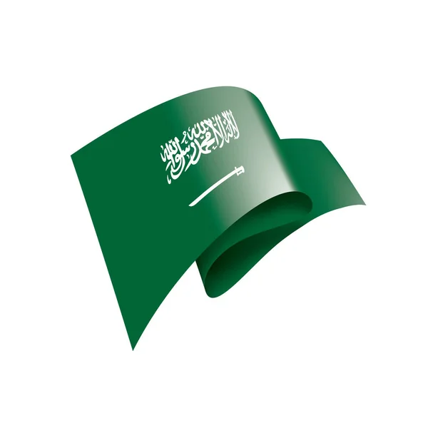 沙特阿拉伯旗子, 矢量例证在白色背景 — 图库矢量图片