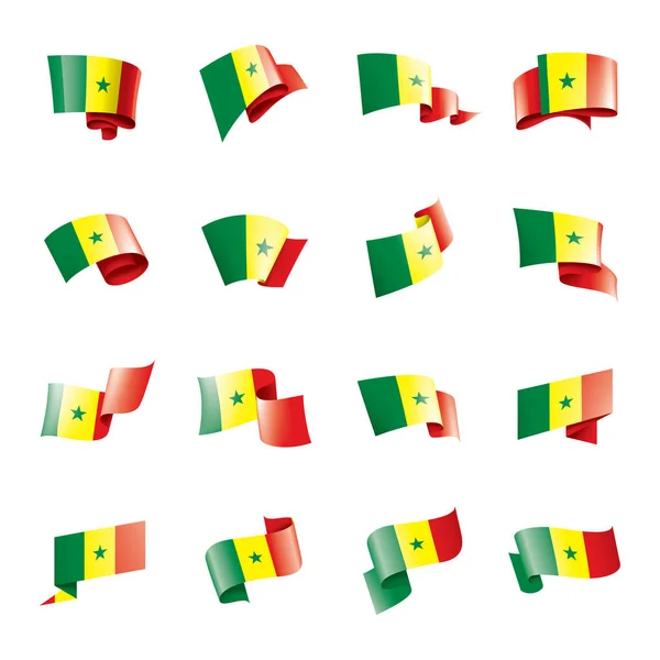 Bandera de Senegal, ilustración vectorial sobre fondo blanco — Vector de stock