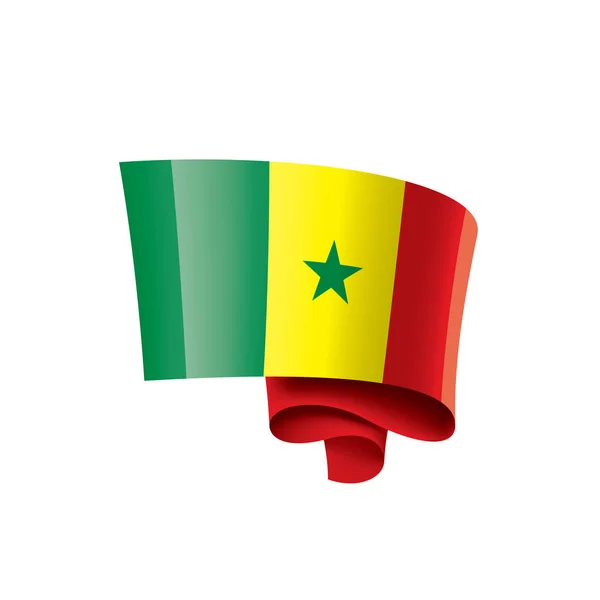 Drapeau Sénégal, illustration vectorielle sur fond blanc — Image vectorielle