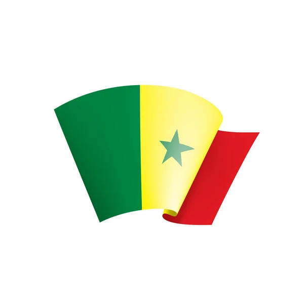 Drapeau Sénégal, illustration vectorielle sur fond blanc — Image vectorielle