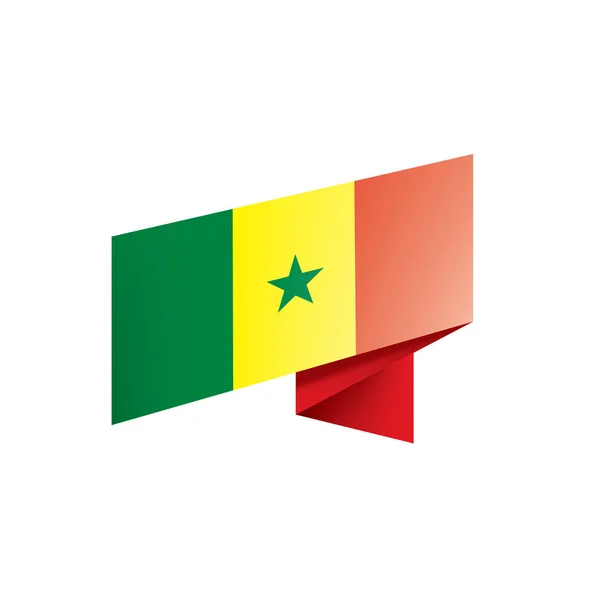 セネガルの旗白い背景のベクトルイラスト — ストックベクタ