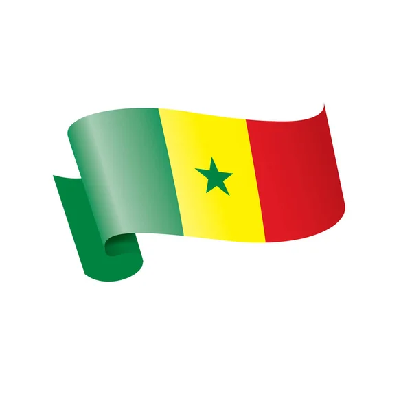 Senegal vlag, vector illustratie op een witte achtergrond — Stockvector