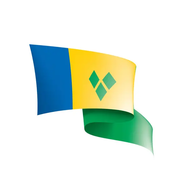 Bandiera Saint Vincent e Grenadine, illustrazione vettoriale su sfondo bianco — Vettoriale Stock