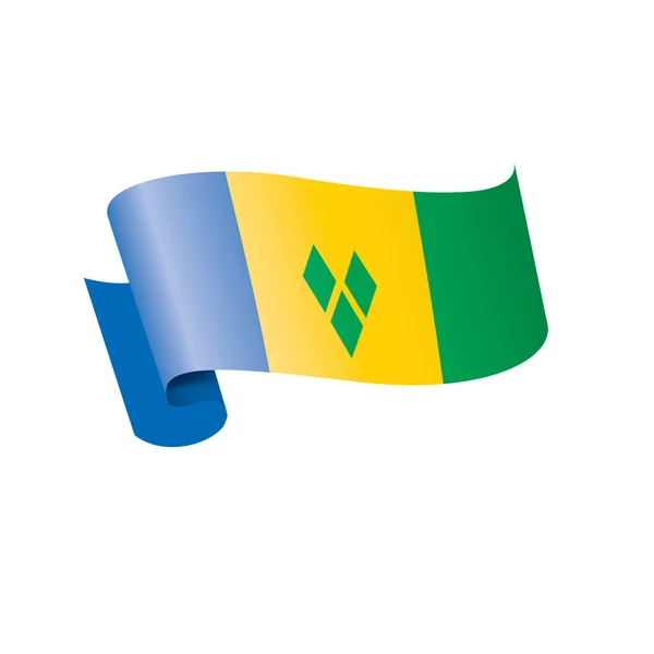 Bandiera Saint Vincent e Grenadine, illustrazione vettoriale su sfondo bianco — Vettoriale Stock