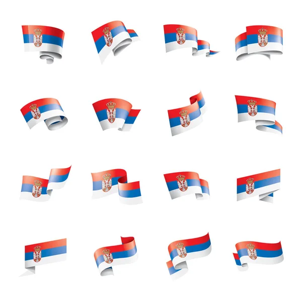 Servië vlag, vector illustratie op een witte achtergrond — Stockvector